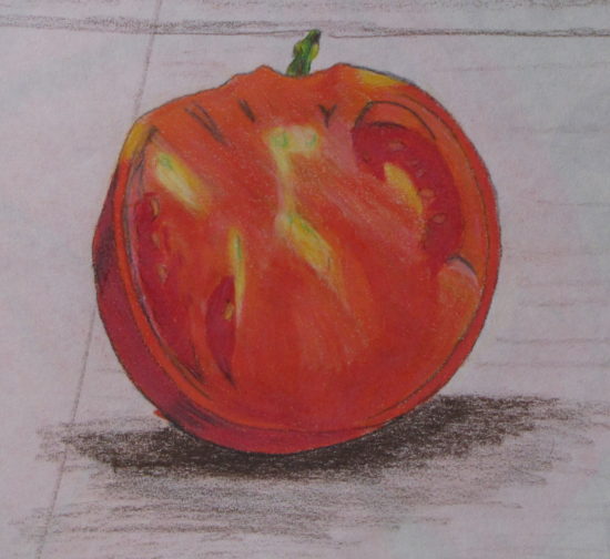 Sliced Tomato, Russell Steven Powell pencil on paper, 18x15