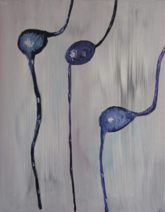 Winter Pods, 7 p.m., Russell Steven Powell oil on canvas, 14x11