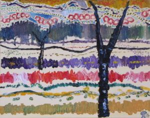 Rice Corner View, oil on canvas, 14"x11"