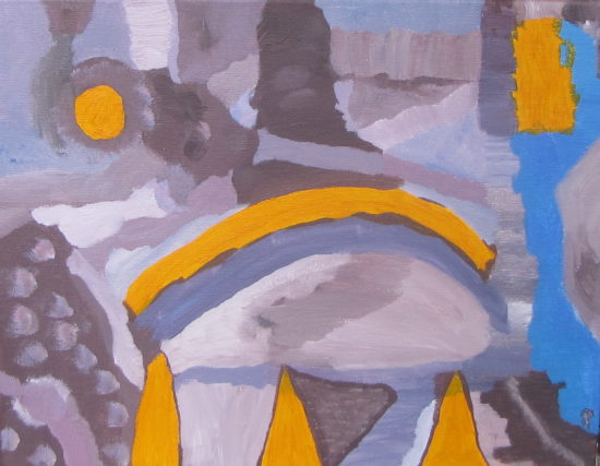 Supermoon, Dunes, Russell Steven Powell acrylic on canvas, 14x11