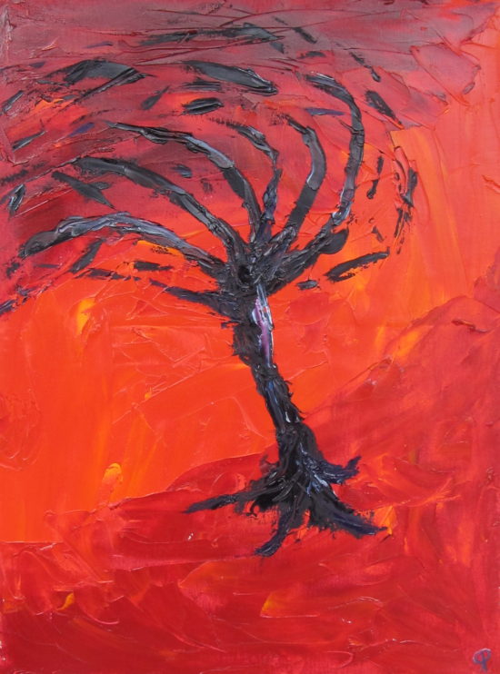 Tree (November), Russell Steven Powell oil on canvas, 16x20