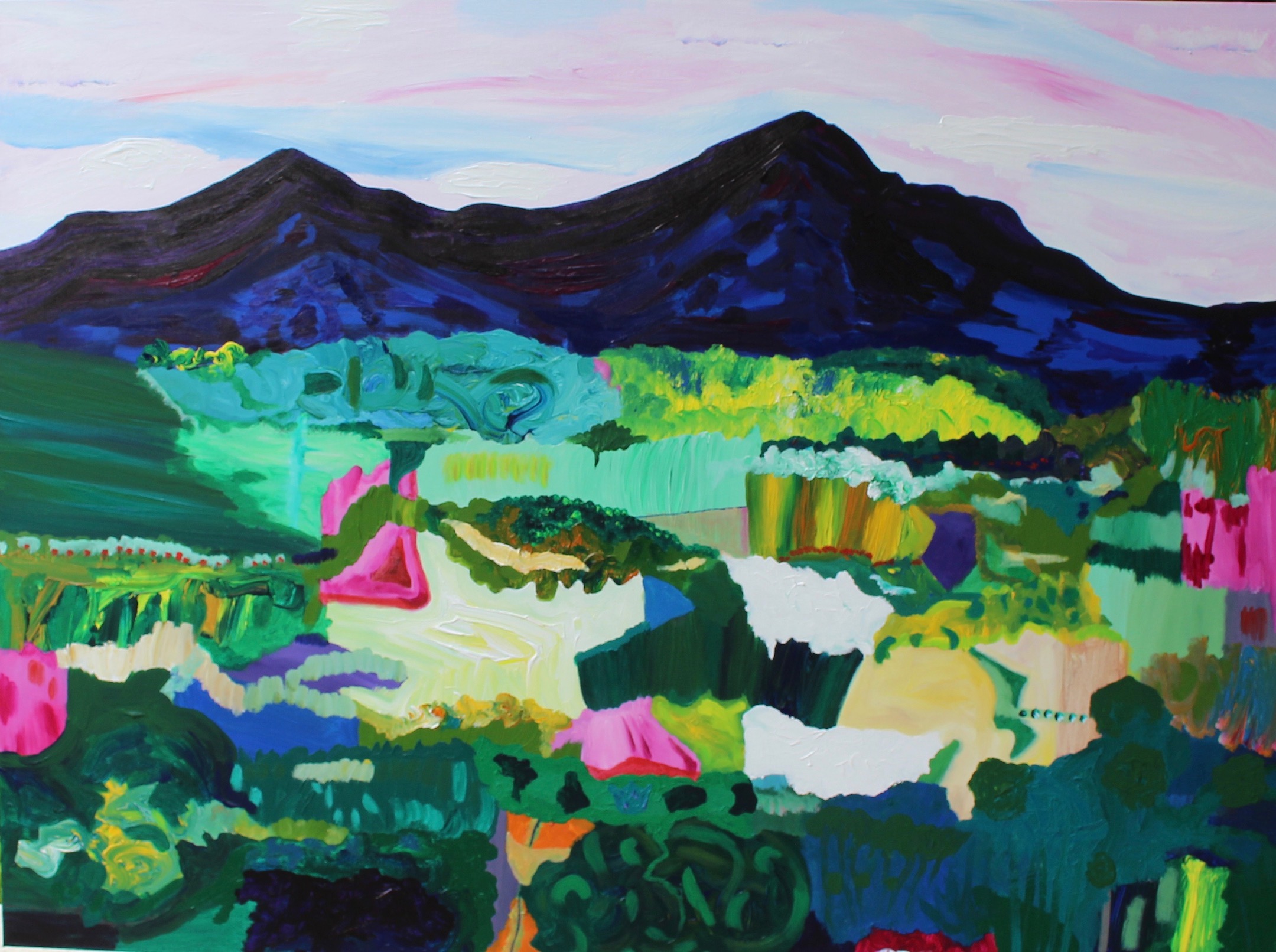 Whiteface and Passaconaway 2, Russell Steven Powell acrylic on canvas, 48x36