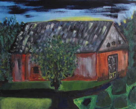 Chuggy's Barn II, Russell Steven Powell oil on canvas, 16x20