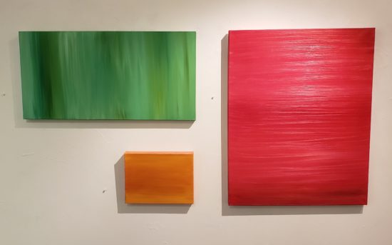 Green, 15x30, Orange, 9x12, Red, 30x24, Russell Steven Powell oil on canvas