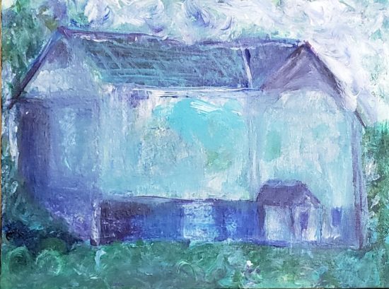 Barn 4, Russell Steven Powell acrylic on canvas board, 12x16