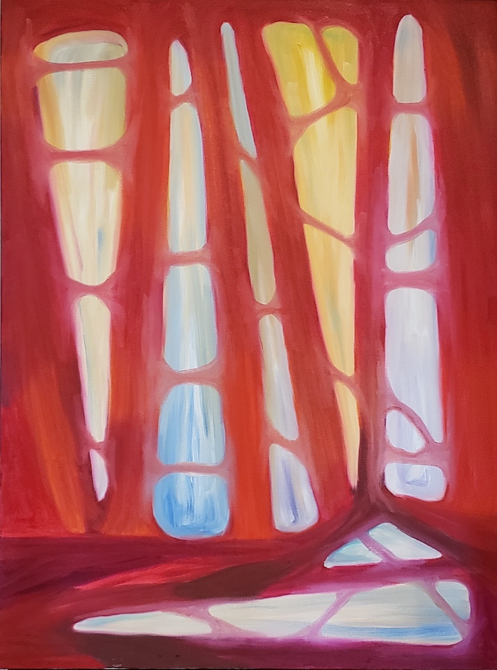 Five O'Clock Forest (Aperture 5), Russell Steven Powell oil on canvas, 24x18