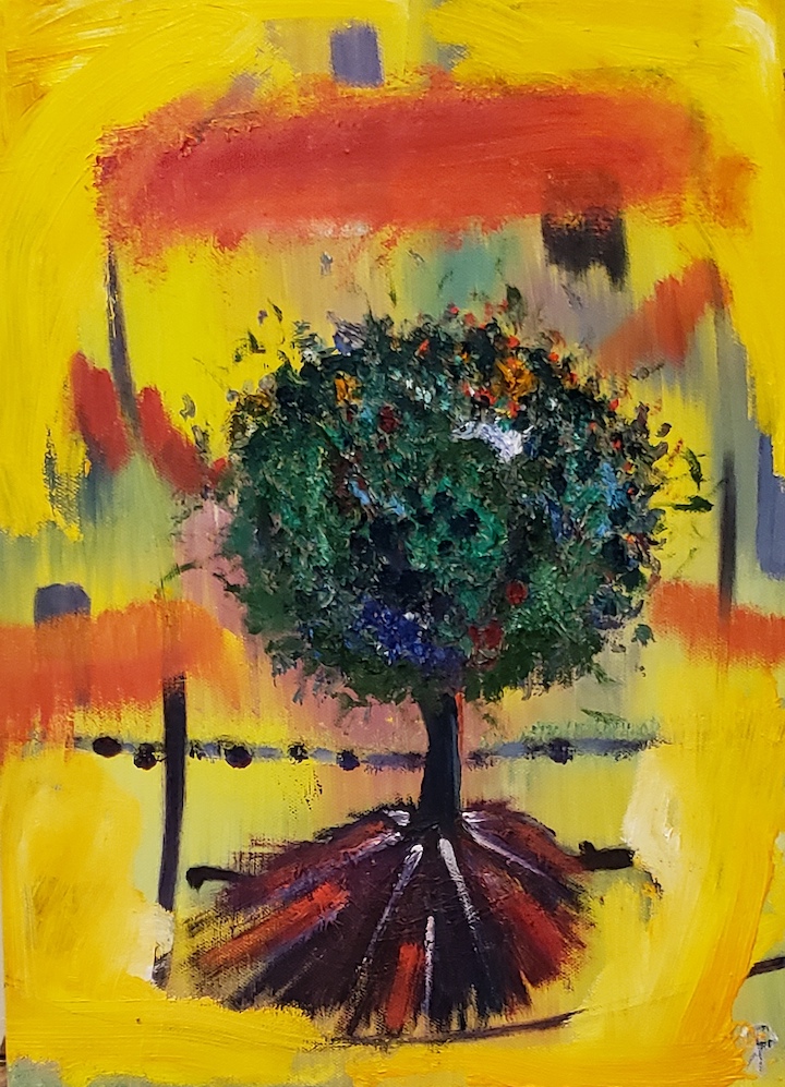 Tree, Russell Steven Powell oil on canvas, 16x12