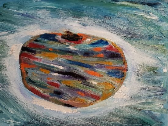 Apple, Russell Steven Powell oil on canvas, 12x16