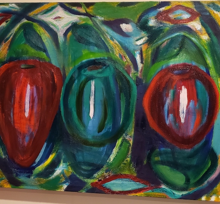 Three Apples, Russell Steven Powell oil on canvas, 24x18