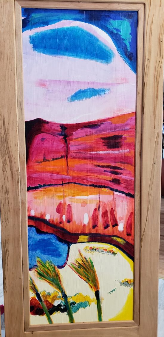 Top panel 4, Russell Steven Powell acrylic on wood, 34x12